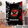 Custom Name Al-Ahly FC Crest Throws Blanket Flannel Blankets for Couch Bed Gifts for Men Women Picnic blanket Christmas fan gifts