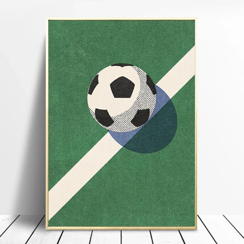 Modern Minimalist Ball Sports Art Poster Picture Canvas Print Engraving Wall Art Boy Room Office Gym Home Decoration Frameless