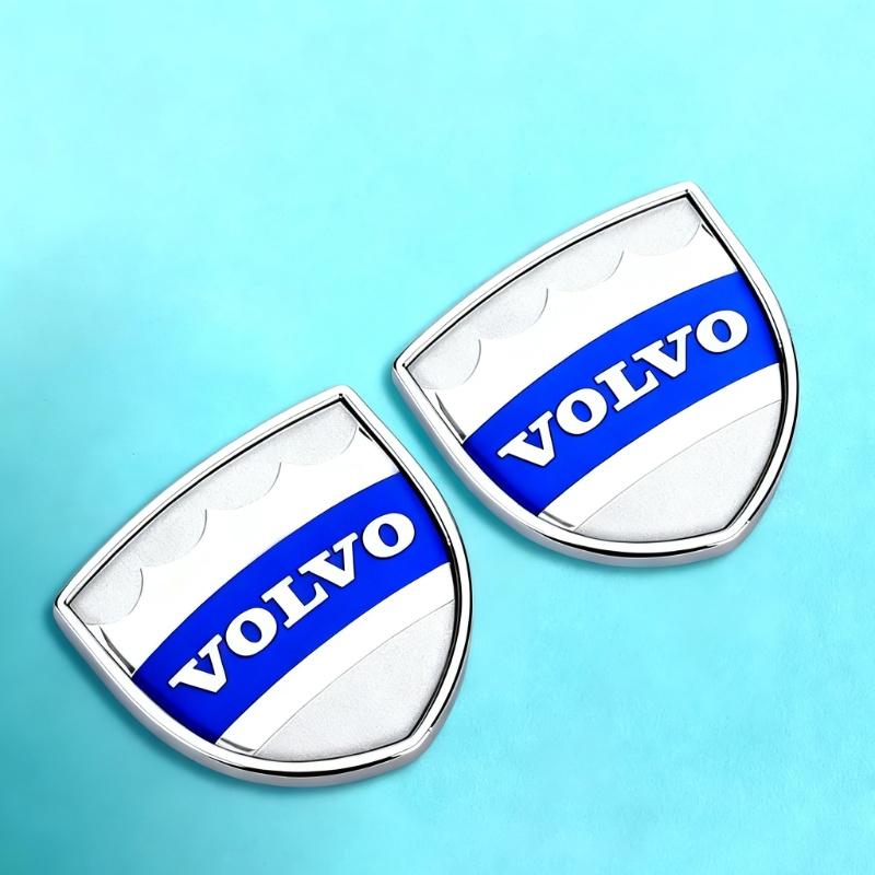 2 Stück Metall Auto Schild Logo Seitenkarosserie Heck Kofferraum Aufkleber Für Volvo AWD V50 S60 XC60 S40 XC40 XC90 V60 S80 S90 V90 V70 T6 T8
