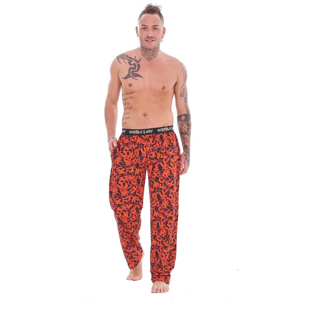 Calças de Lounge Masculinas Norfolk & Way com Estampa Inovadora por Toda a Peça (Pacote de 2)