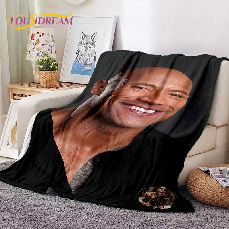 La Roccia Dwayne Johnson Attore Coperta Morbida in Flanella, Coperta da Lancio Coperta Confortevole per Picnic Letti Divano Casa Camera da Letto Regalo