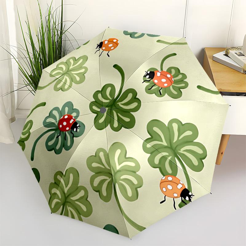 

1pc Ladybug Clover Automatic Open/Close Umbrella - All-Season Portable Umbrella for Women/Men yy251213014