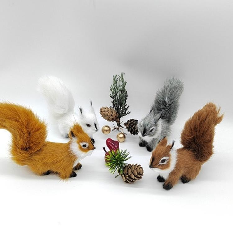 Simulated Squirrels Statue Stuffed Animals Plush Figure for DIY Crafts Displays