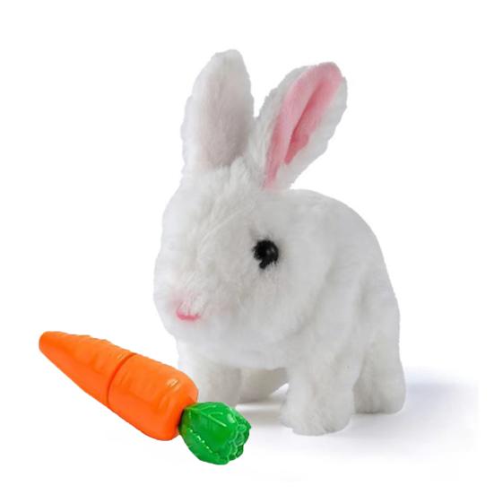 

Электрическая плюшевая игрушка-кролик со звуком, подвижные уши, рот, интерактивный ходячий кролик, плюшевая кукла, подарок на день рождения для мальчиков и девочек белый