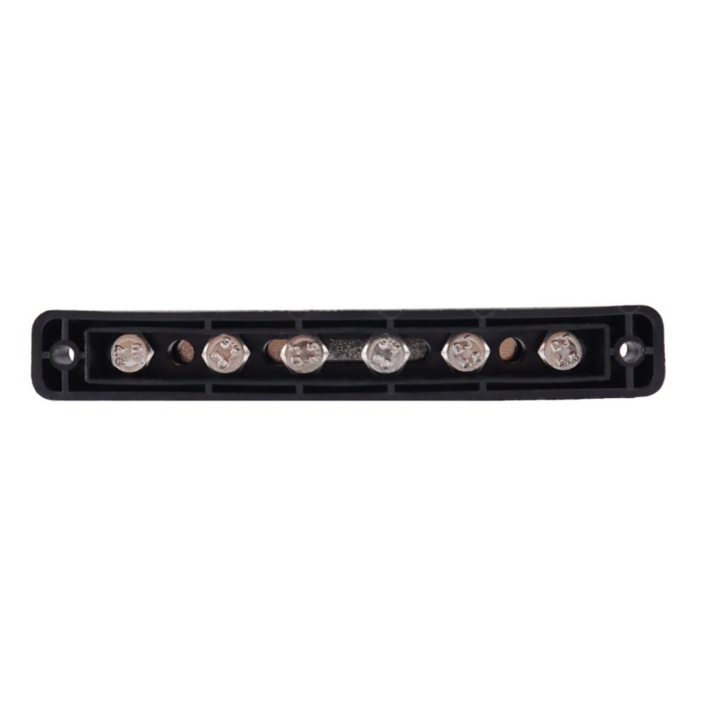 Bus Bar Marine 12V-48V Power Distribution Block with Cover with 6 x 1/4” (M6) Post Battery 12V Bus Bar for Car Boat Marine