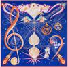 Luxury Brand Shawl Musical Note Angel Print Giant Scarf In 100% Silk Twill Silk Scarf For Women New Headband Square Scarves