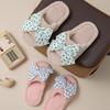 Polka Dot Bow Open Cotton Slippers Ins Fluffy Slippers Less Contrasting Plush Slippers