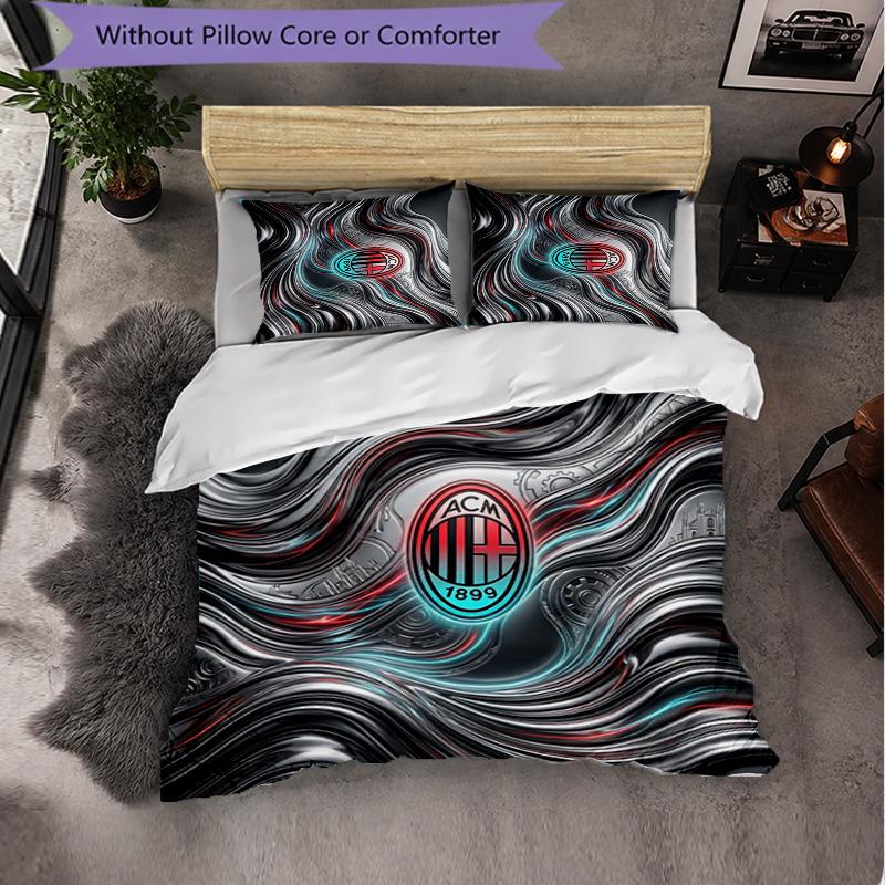 Modello AC Milan 3?Set di biancheria da letto morbido in microfibra con federe per camera da letto