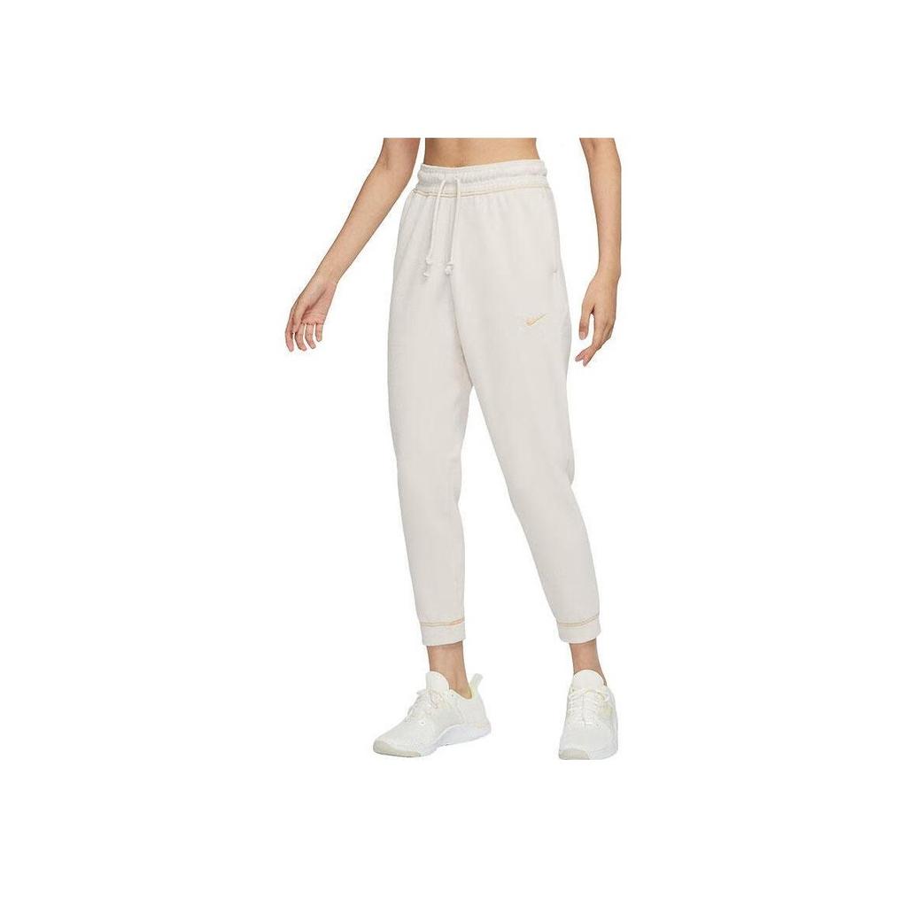 Nike Logo Print Solid Slim Fit Joggers Women Bottoms Off-White DM1612-104