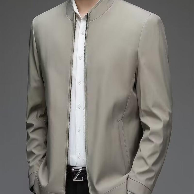 Men's Jackets Spring and Autumn Casual Jackets Men's Tops Loose Stand-up Collar Business