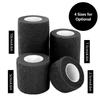 Sports self-adhesive elastic bandage scar pet self-adhesive elastic bandage finger wrist knee ankle self-adhesive bandage black Large (7.5cm*4.6m)