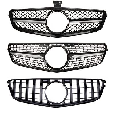 Für Mercedes C-Klasse W204 C43 2007-2014 Frontstoßstangengitter Mesh Glanzschwarz ABS Ersatz Sportliches Upgrade Tuning Zubehör