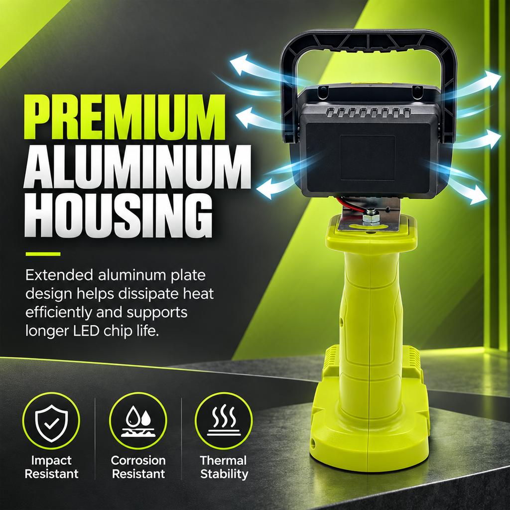 Portable Lanterns Camping Lamp Torch Searchlight Flashlight Spotlight 18 LED Work Lights for Ryobi 18V Lithium Battery P117 P118