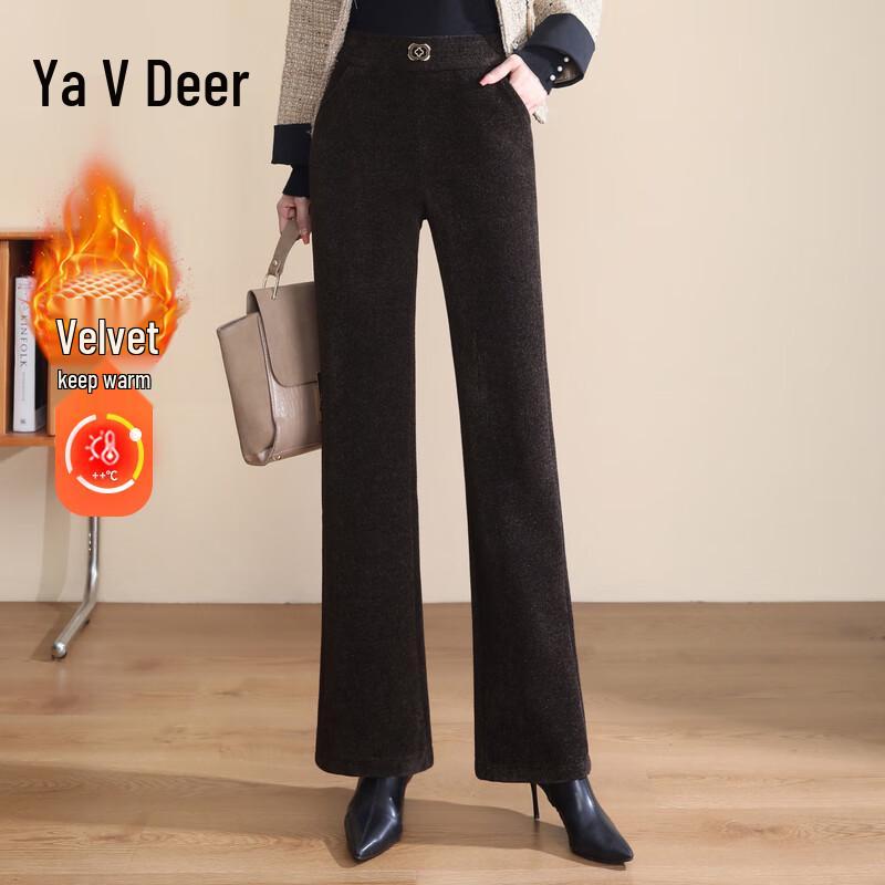 

Yalu Women s Plush-Lined Straight-Leg Winter Casual Pants 5XL