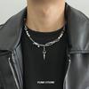 Hip-Hop Rivet Pendant Necklace For Man Woman Punk Titanium Steel Splicing Clavicle Sweater Chain Unisex  Kpop Accessories