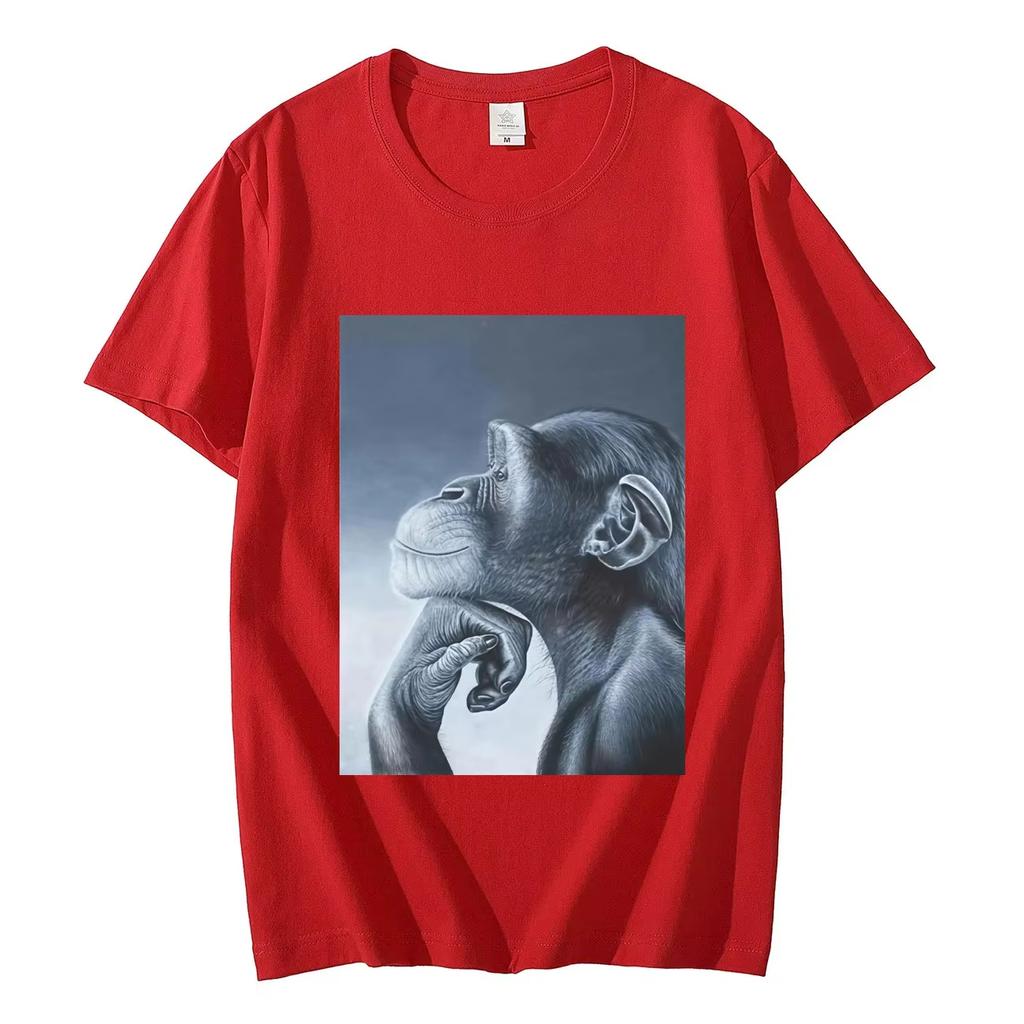 Funny Rage Bait Monkey Meme Tshirts Fashion Vintage Short Sleeve Tshirt Men Women Clothing Summer High Quality Cotton T Shirts