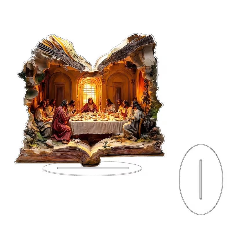 Christian Easter Desktop Decoration Believers Dinner Home Office Religious Gift Festive Tabletop Ornament for Believers
