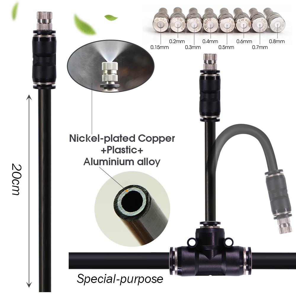3/8" 9/12mm Misting Cooling System 360° Bend 0.6mm Nozzles Atomizer Sprayers PE Tubing 80 Mesh Filter Garden Irrigation Watering