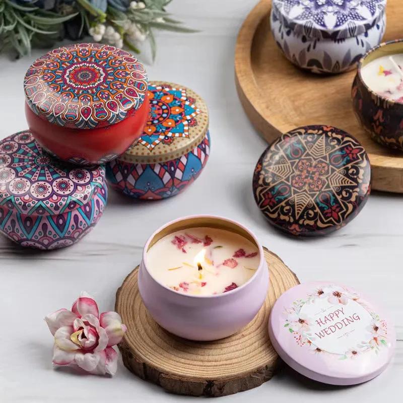 1pc soybean wax dried flower aromatherapy candle birthday gift fragrance