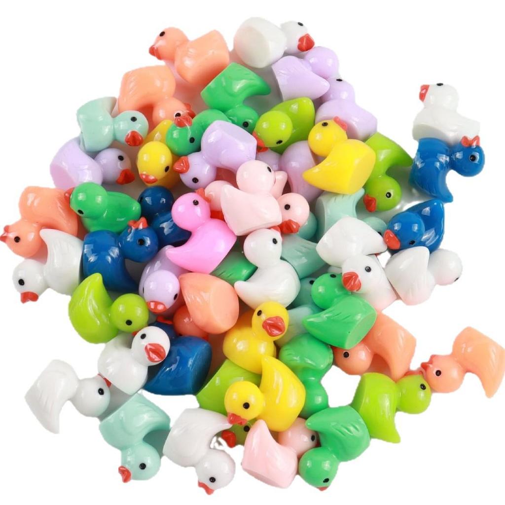 Colorful Duck Macaron DIY Resin Miniatures for Moss Landscaping