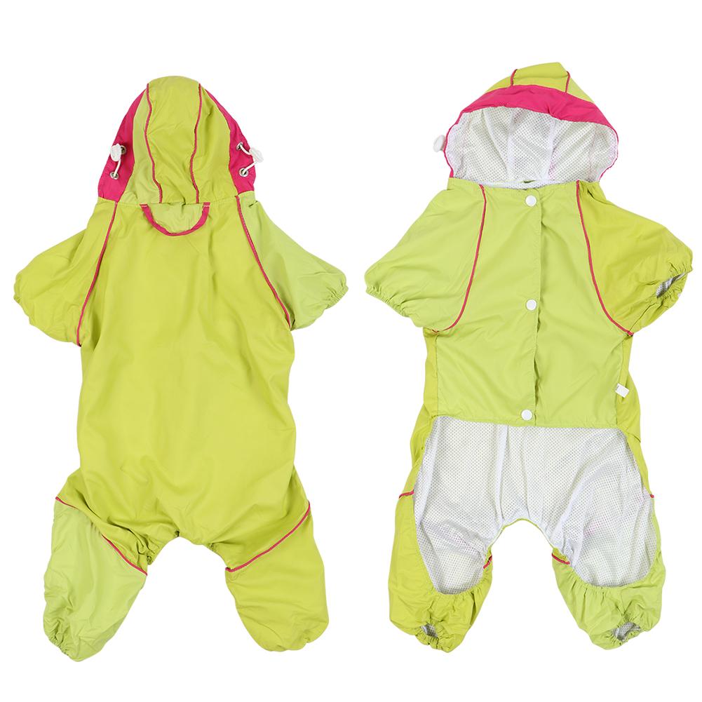 

Thicken Pet Dog Cat Waterproof Rain Proof Hooded One Piece Raincoat Yellow(XXL ) XXL