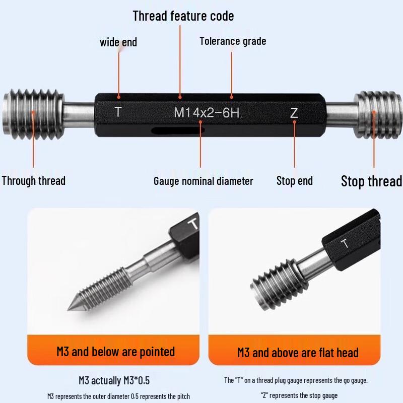 JiYue 6H Double-Ended Thread Plug Gauge