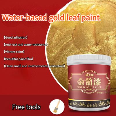 1000g Water-based Paint Metal Shiny Gold Foil Paint Exterior Plaque Depicting Pigment