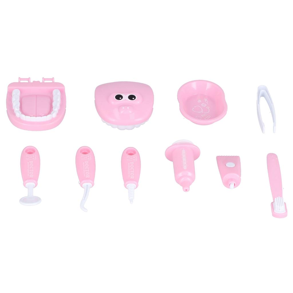 Children's Doctor Toy Set Simulation Dentist Play House Role Playing Medicine Box Stethoscope Children's Toy Set(Pink )
