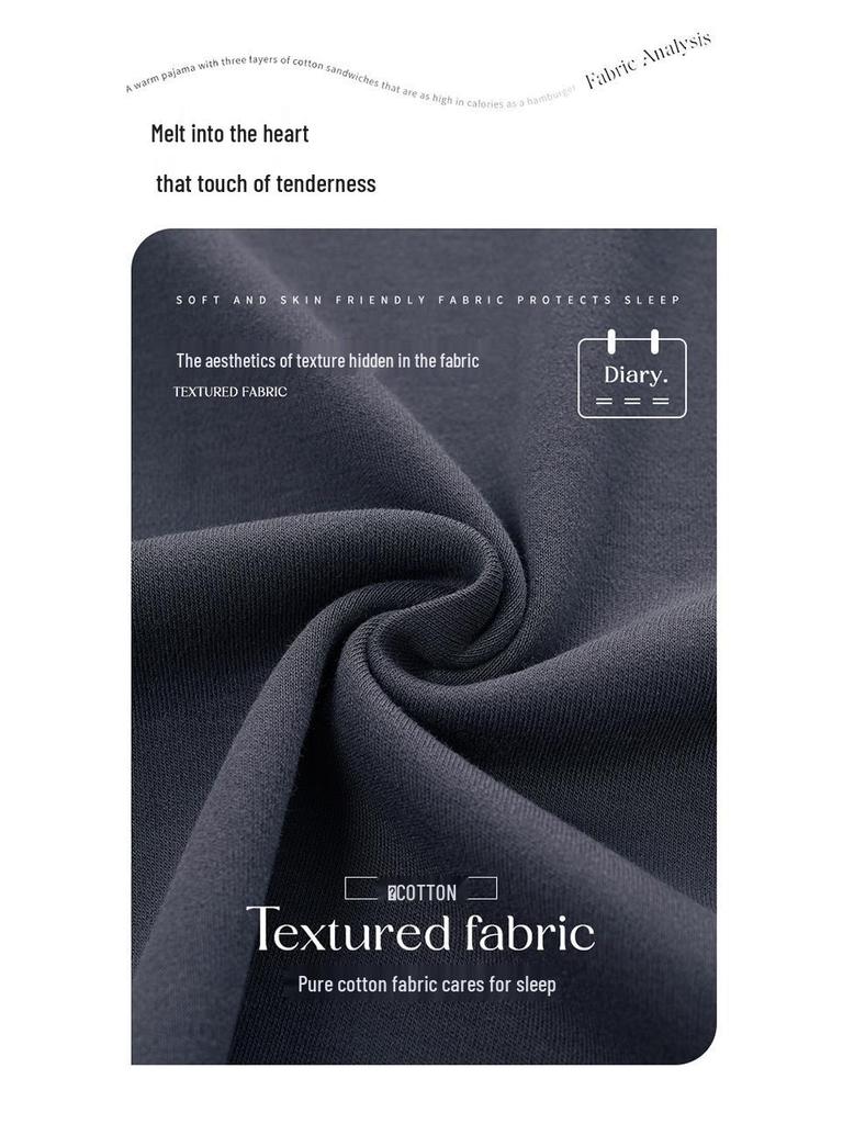 Męski bawełniany zestaw piżamowy z długim rękawem - Casualowy, luźny krój, plus size, styl koreański na jesień i wiosnę