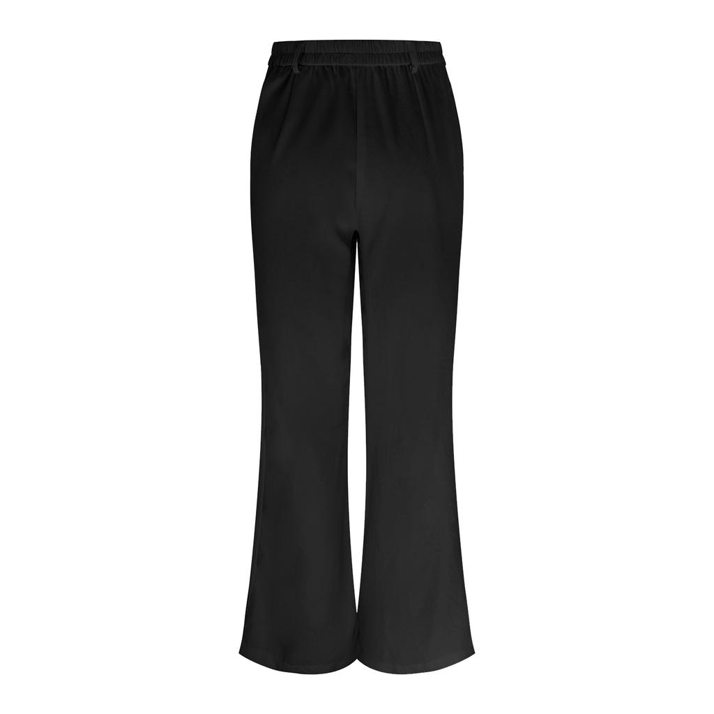 Women Fashion Color Casual Pockets Wide Leg Trousers Suit Pants