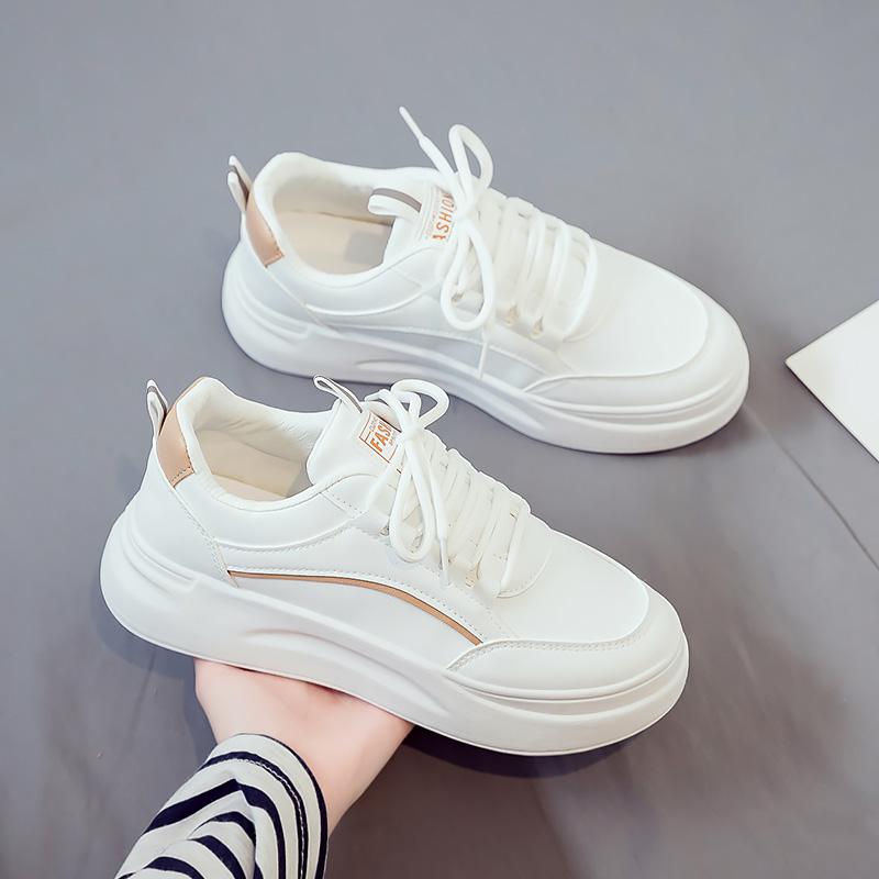 Fashion Shoes for Women's Sneakers Leather Shoes Casual Flats Sneakers Female Fashion Comfort Vulcanized Platform Shoes