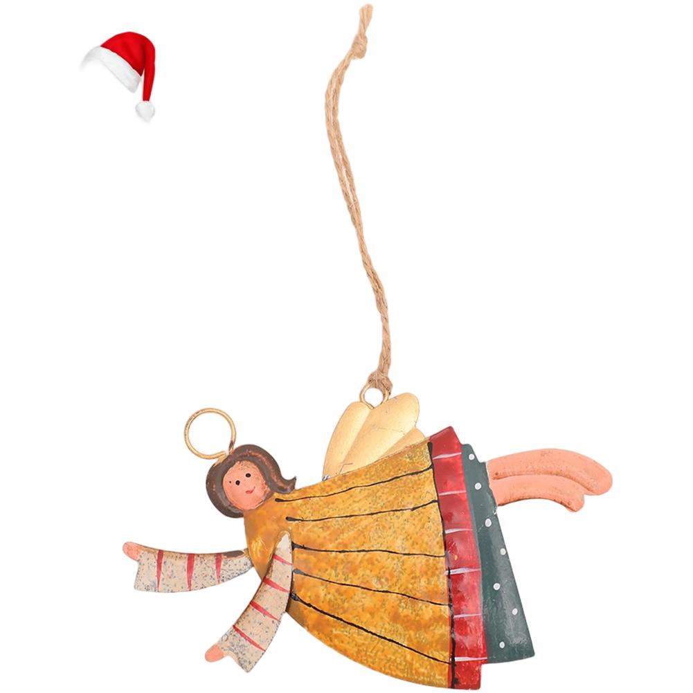 Holiday Decoration Festive Iron Pendant Hanging Ornament For Tree Angel Ornament Versatile Decoration Colorful Detail