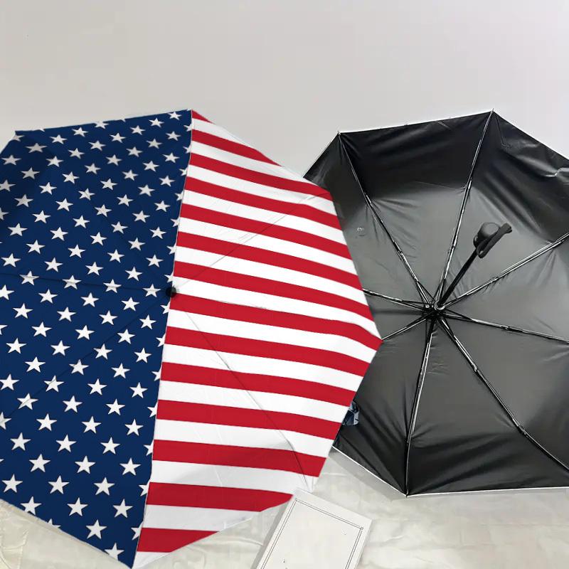 1pz Ombrello con Bandiera Americana, Ombrello ad Apertura e Chiusura Automatica, Ombrello di Alta Qualità, Regalo Ideale per Lei 367