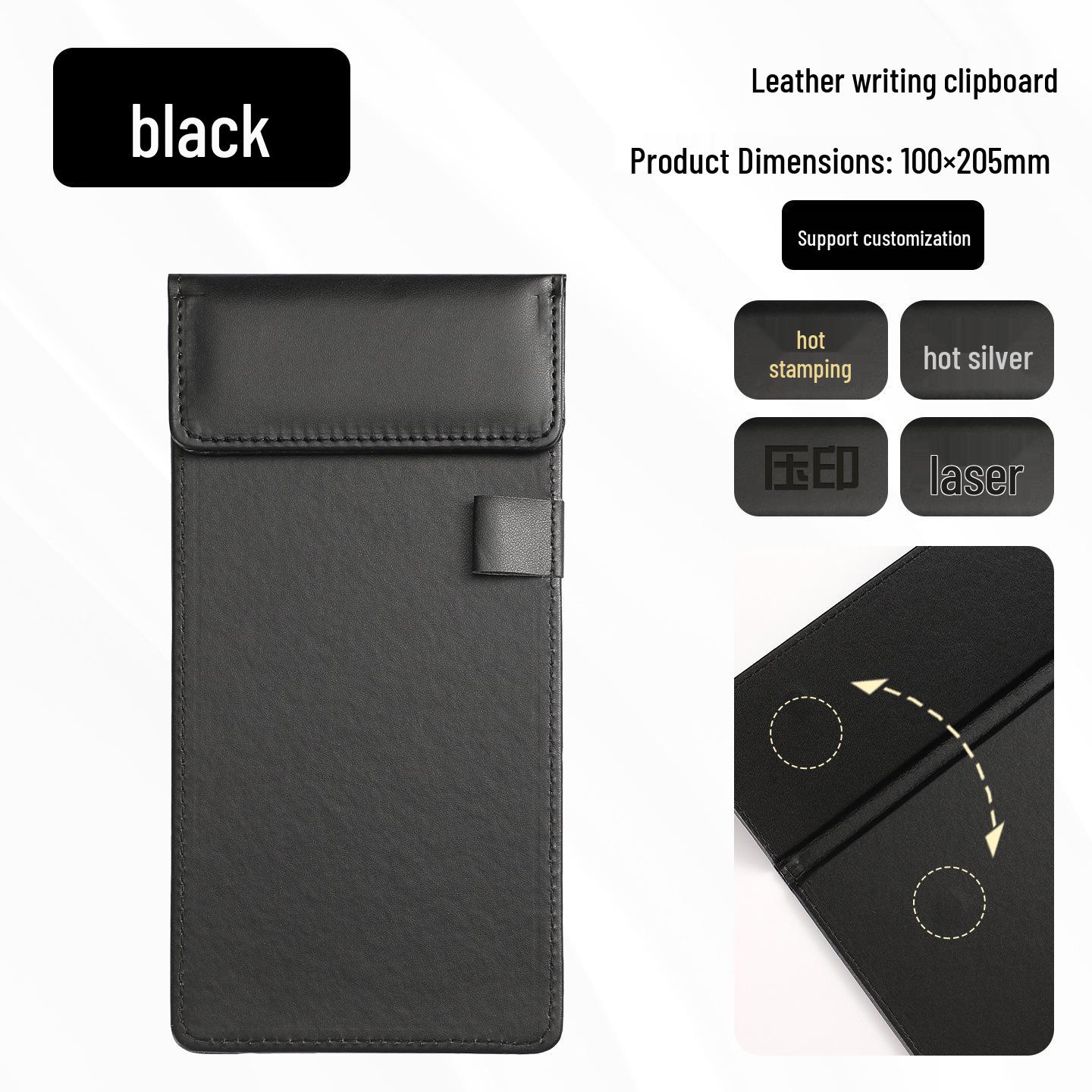 Black Leather A4 Meeting Clip Pad and Document Holder