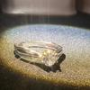 Anello in Oro Puro 18K per Donna Anelli con Moissanite Naturale e Pietre Preziose Bellissimi Gioielli Accessori Matrimonio per Coppie Nuova Tendenza 2023