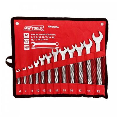 AW Tools Chrome Vanadium Steel Combination Spanner (Pack of 12)