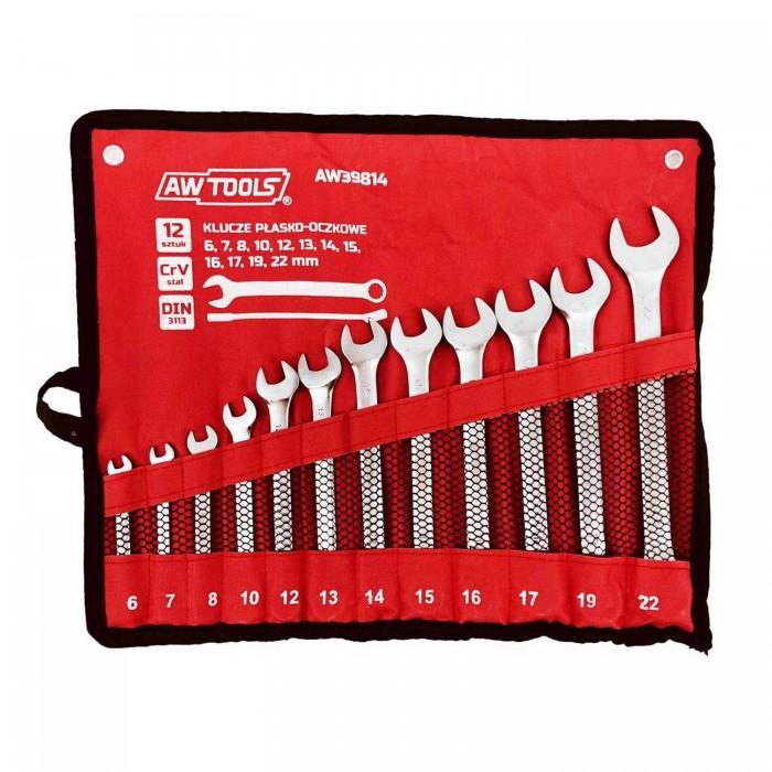 AW Tools Chrome Vanadium Steel Combination Spanner (Pack of 12)