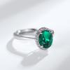 Women's 925 Sterling Silver Open Ring with Cultured Emerald - Elegant Daily Gift