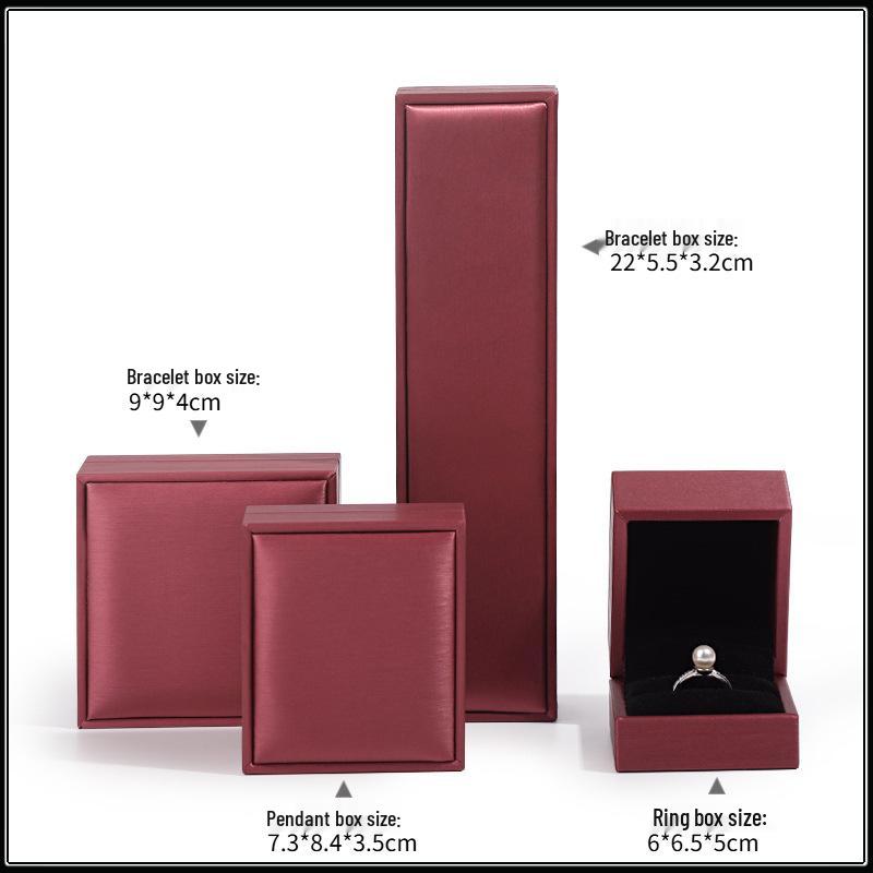 PU Brushed Jewelry Box: Elegant Packaging for Rings, Bracelets, and Necklaces