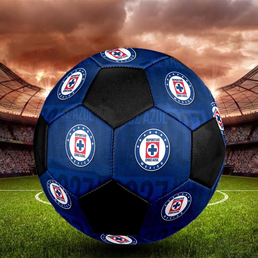 Cruz Azul Soccer Ball, colorful, suitable for all ages, machine-stitched, PVC material, competition grade, durable and high bounce