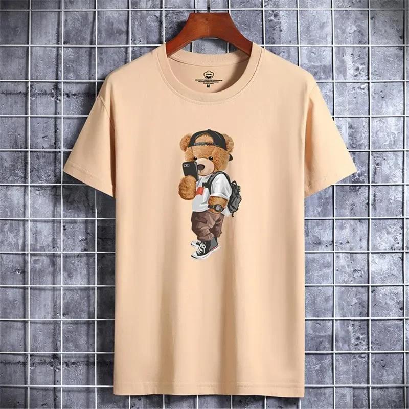 High Quality 100% Cotton T-shirt Summer Oversized Round Neck Men Short Sleeve Brand Pattern Printed Women Tee Sports Fitness Top