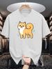 Unisex Black Tee Sweet Floral Cute Shiba Inu Puppy Cartoon Graphic Print Crew Neck Short Sleeve Summer Casual Male Cotton Street