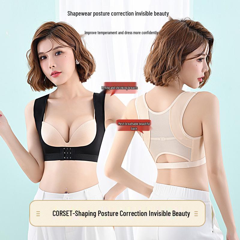 Adjustable Underwire Bra for Back Shaping, Breast Lift, Underarm Fat Reduction, and Body Contouring with Hook-and-Eye Closure