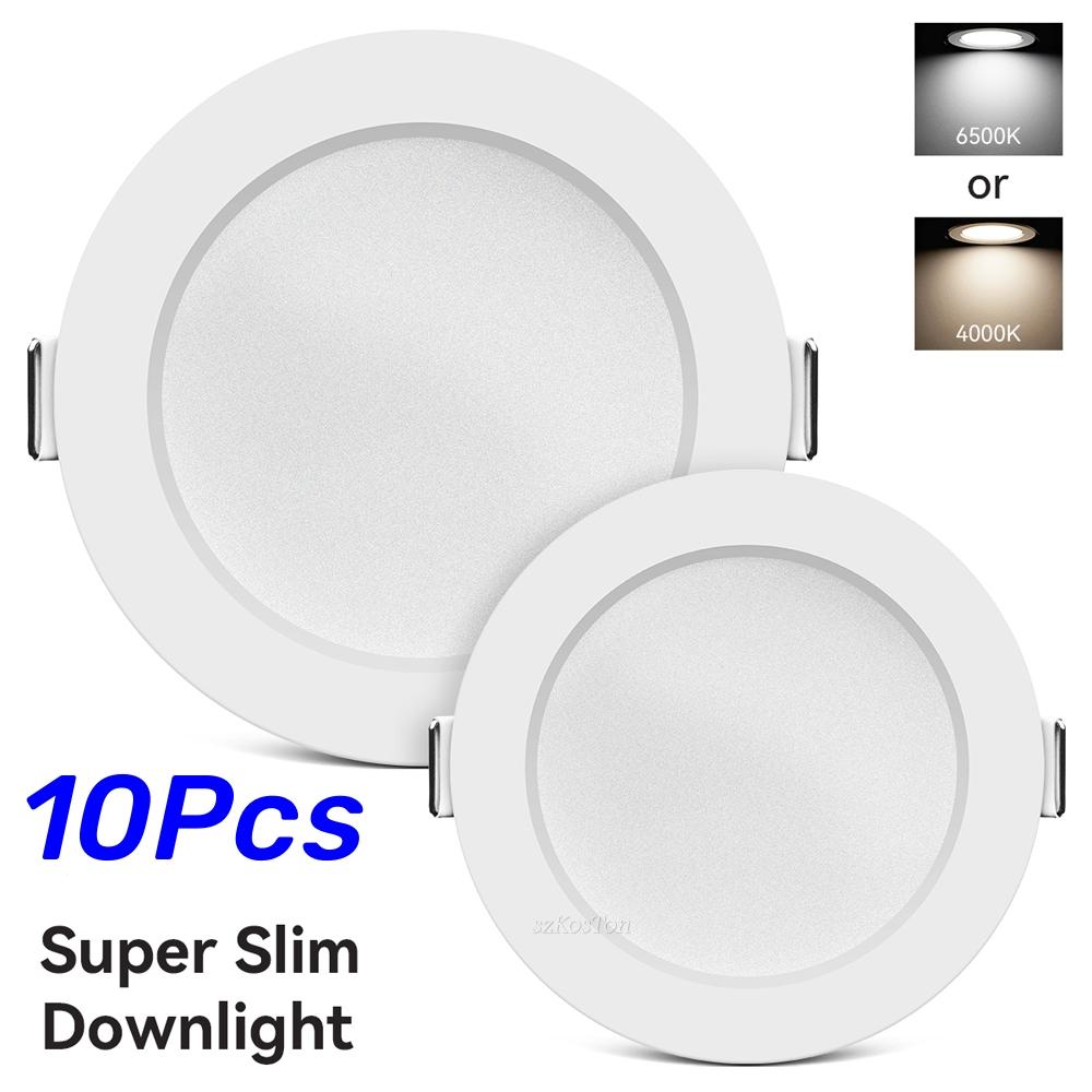 10pcs LED Downlight  5W 7W 9W 12W 20W 220V Recessed Ceiling Light 3/4/5 Inch Round LED Panel Down Light Spotlight Lighting