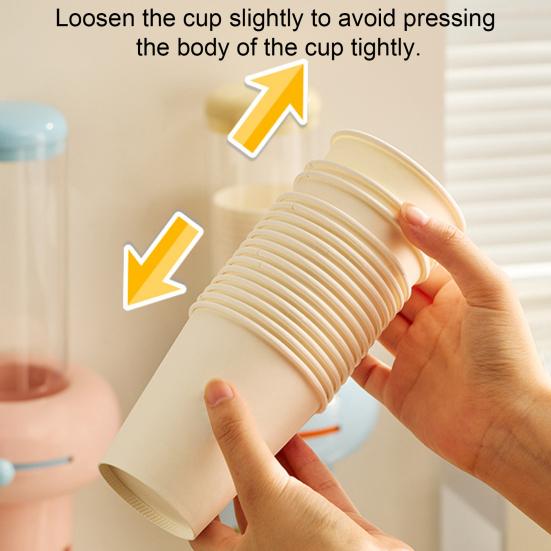 Paper Cup Holder Dust-Proof Transparent Cover Large Capacity Dispenser with Disposal Cups Portable Paper Cup Storage Container