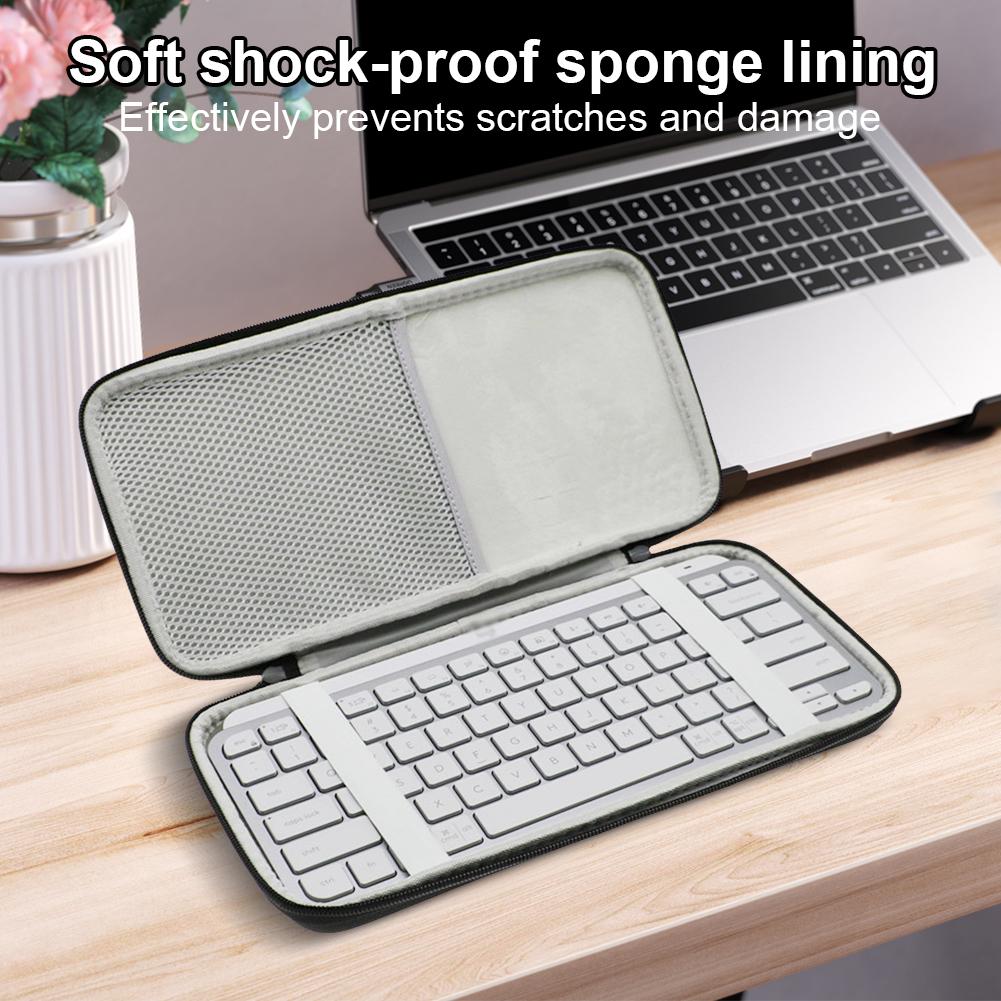 Bolsa de armazenamento protetora iluminada para teclado, bolsa de transporte para viagem para teclado sem fio Logitech MX Keys Mini