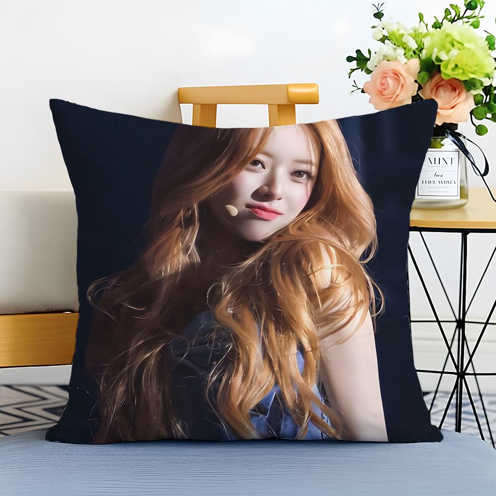 Idol Energetic S-Shin Yu-Na Cushion Cover Washable Linen Pillowcase Soft For Sofa Bed Cozy Home Room Decor