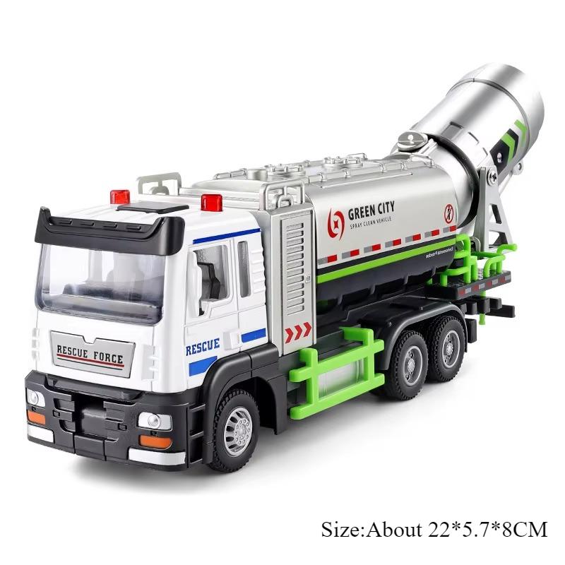 1:32 Fire Water Tanker Ladder Truck Alloy Spraying Vehicle Diecast Models Toys Car Doors Opened Sound Light Cars For Kid's Gifts
