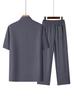 Chinese Grandpa Hanfu Summer Short Sleeve Outfit for Middle-Aged Men