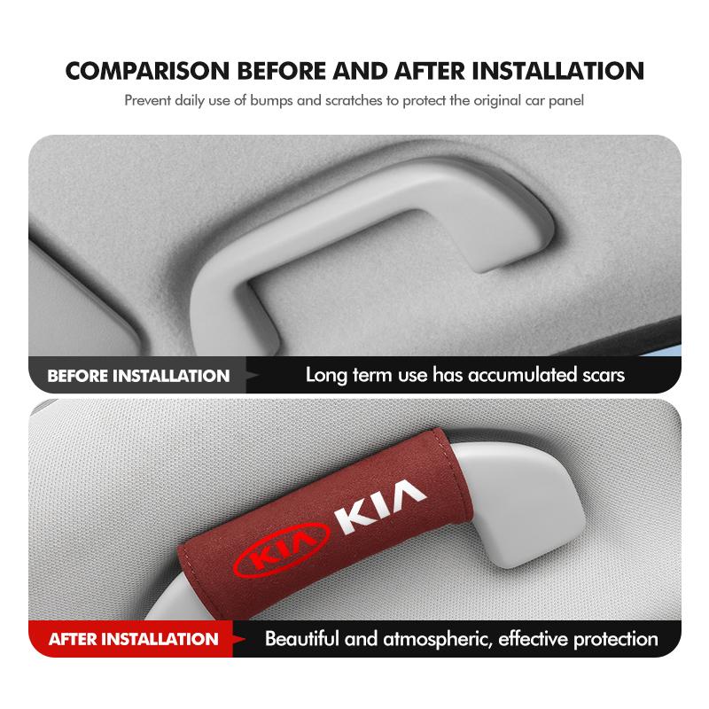 Car Roof Armrest Handle Cover Anti-Scratch protective Case Interior accessories For KIA Cerato Soul Venga Forte Spectra Sedona wscap11